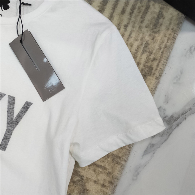 迪奥Dior白色Lucky印花纯棉和亚麻T恤 923T03LU428_X0200