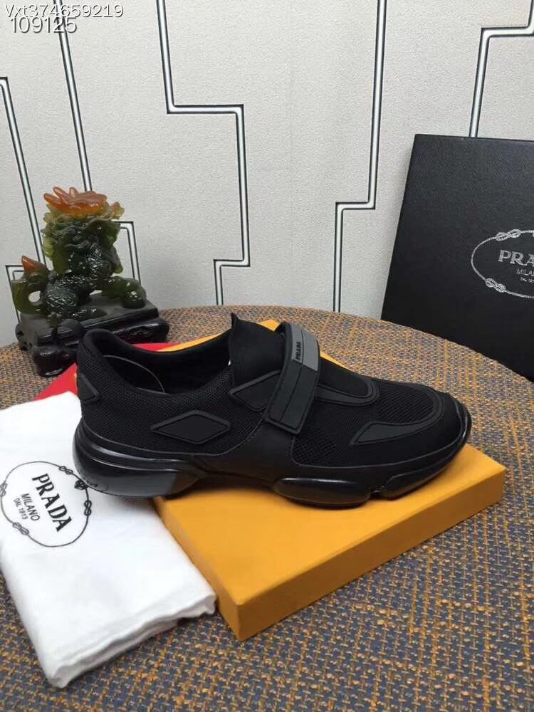 普拉达黑色Prada Cloudbust 运动鞋网鞋 2OG064_1OUF_F0806