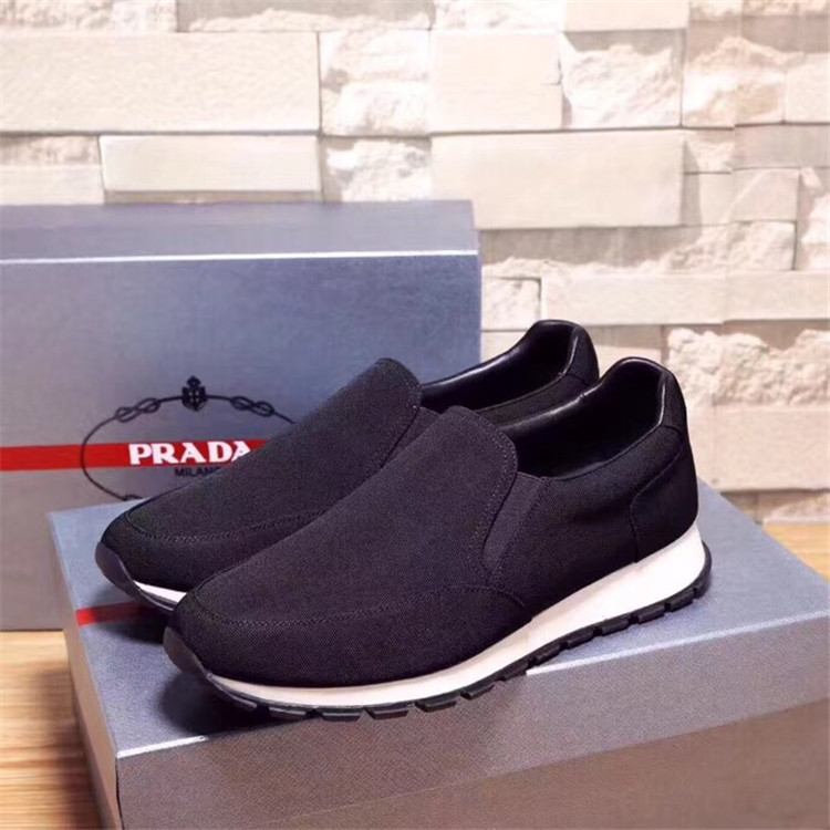 普拉达Prada黑色织物便鞋 4D2805_OQ6_F0002