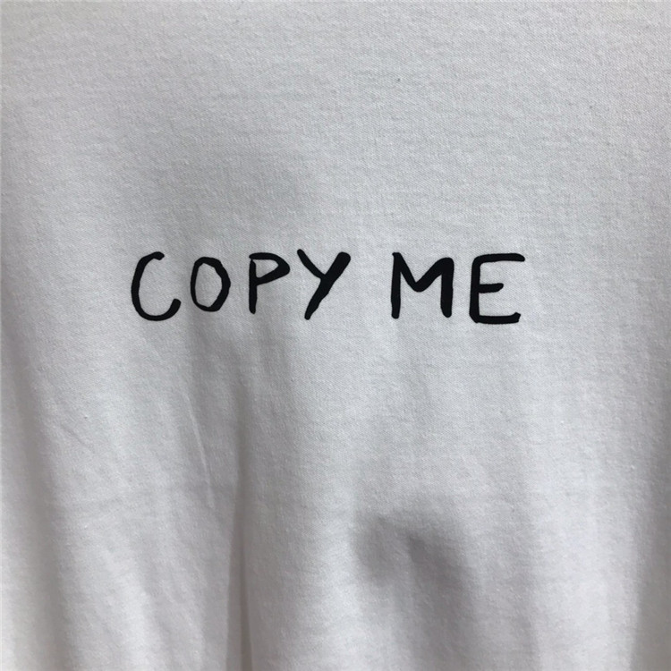 缪缪Miumiu白色“copy me”印花平纹针织T恤 MJN079_1TIO_F0009