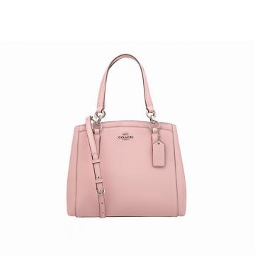 Coach手提包 F57847 蔻驰浅粉色十字纹MINETTA CROSSBODY马蹄包