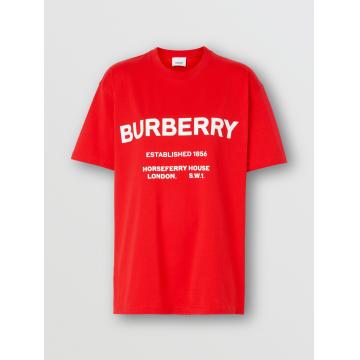 巴宝莉Burberry红色Horseferry 印花棉质 T恤衫 80115401