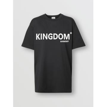 巴宝莉Burberry黑色Kingdom 印花棉质 T恤衫 80109281