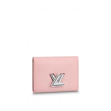 LV短款折叠钱包 M62934 浅粉色水波纹TWIST 短款钱夹