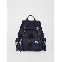 Burberry双肩背包 80067191 巴宝莉墨蓝色The Rucksack - 小号羽绒尼龙斜背式军旅背包