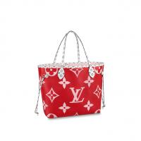 LV购物袋 M44567 红色炫彩NEVERFULL 中号手袋