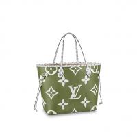 LV购物袋 M44568 绿色炫彩NEVERFULL 中号手袋