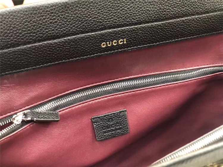 古驰黑色Gucci Zumi系列中号手提包 564714 1B90X 1000