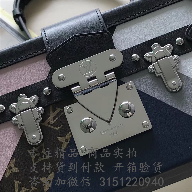 LV盒子包 M53839 拼色饰Monogram Tape 图案PETITE MALLE 手袋