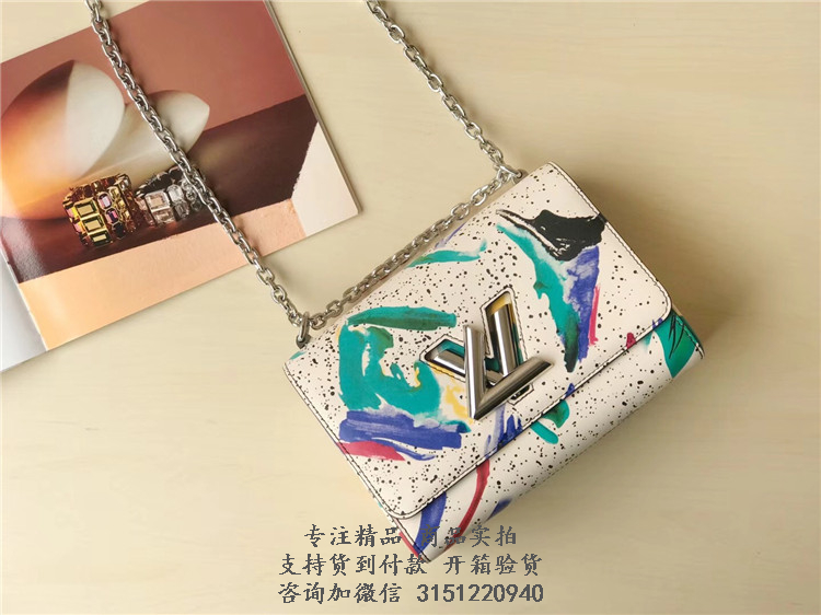 LV链条包 M53857 Splash 泼彩印花TWIST 中号手袋