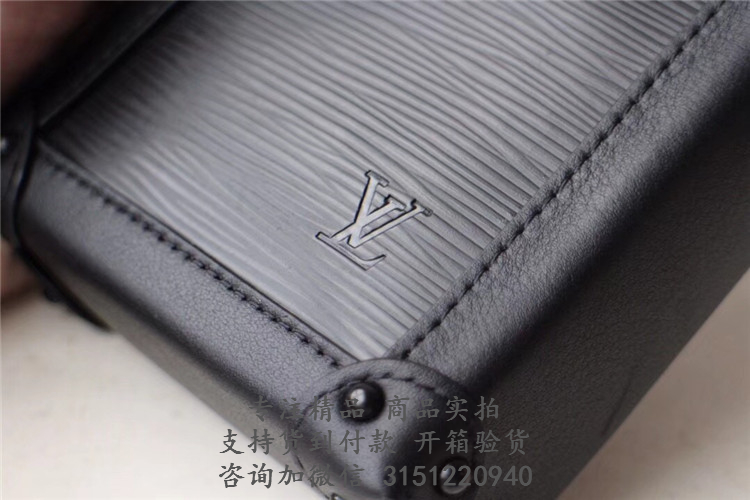 LV手机盒子包 M67871 黑色水波纹TRUNK VERTICAL 链条包