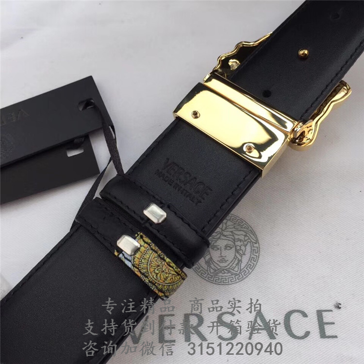 范思哲Versace GOLD HIBISCUS印花PALAZZO金扣腰带皮带 DCU6705-DVGH2_DMROH