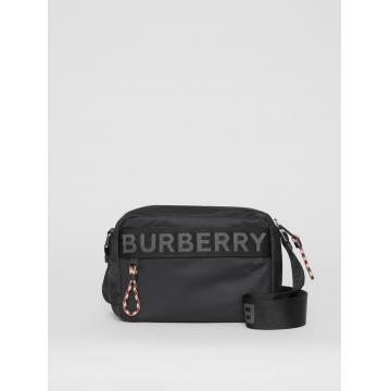 Burberry单肩包 80115961 黑色徽标装饰斜背包