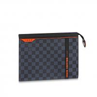 LV手拿包 N60241 Damier Cobalt Race 涂层帆布POCHETTE VOYAGE 中号手袋