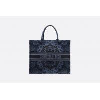 迪奥深蓝色DIOR BOOK TOTE KALÉIDIORSCOPIC刺绣帆布手提购物袋 M1286ZRIO_M49E