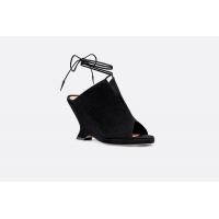 迪奥黑色Dior Absolu丝绒小牛皮系带凉鞋 KCQ217VVV_S900