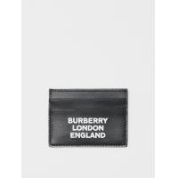 Burberry卡包 80092131黑色 徽标印花皮革卡片夹