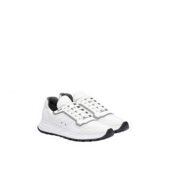 普拉达Prada白色PRAX 01 华达呢运动鞋 4E3382_1MNS_F0Z6K