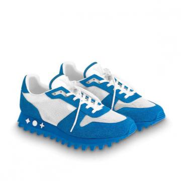 路易威登蓝色绒面配白色针织 LV RUNNER 运动鞋 1A526J