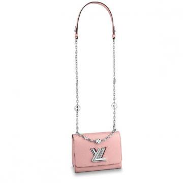 LV链条包 M55531 粉色水波纹饰花卉玲珑水晶 TWIST 小号手袋