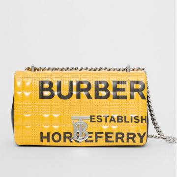 Burberry链条包  80213081 博柏利黄色  Lola - 小号 Horseferry 印花绗缝萝纳包