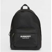 Burberry背包 80161091 博柏利黑色徽标印花尼龙双肩包