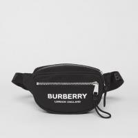 Burberry腰包 80145191 博柏利黑色小号徽标印花腰包