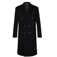 LV羊毛大衣 1A5F2T 黑色羊毛 双排扣合体大衣