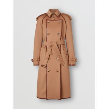 Burberry 45625881 女士纽扣裁片装饰羊绒混纺 Trench 风衣