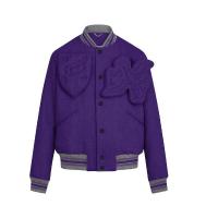 LV休闲夹克 1A5Q84 紫色拼贴装饰设计 棒球夹克