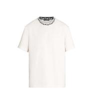 LV短袖 1A5VEC 白色提花链条罗纹衣领 T 恤