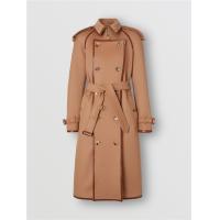 Burberry 45625881 女士纽扣裁片装饰羊绒混纺 Trench 风衣