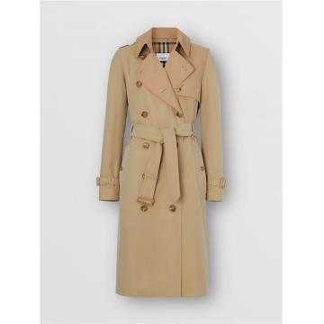 Burberry 80186801 女士双色棉质嘎巴甸 Trench 风衣