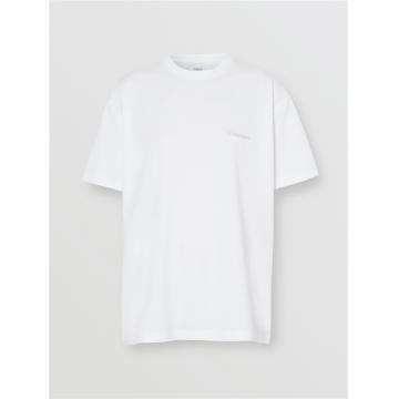 Burberry 80246461 女士人造水晶专属标识图案棉质宽松 T 恤衫