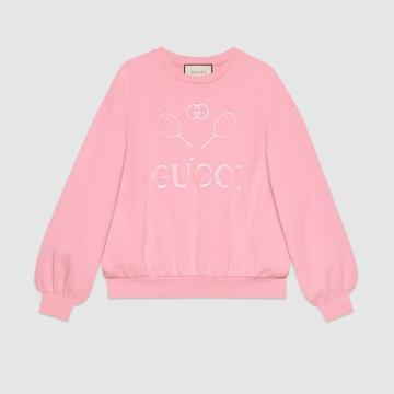 Gucci 562199 女士 Gucci 网球印花超大造型卫衣