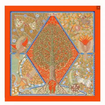 Hermes 女士 “生命之树”90厘米方巾