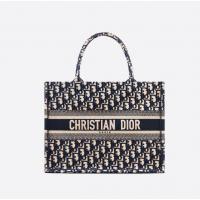 迪奥 蓝色DIOR BOOK TOTE DIOR OBLIQUE刺绣帆布小号托特包 M1296ZRIW_M928