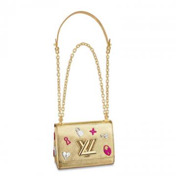 LV链条包 M52893 金色水波纹爱情锁系列 TWIST 小号手袋