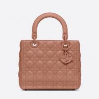 迪奥戴妃包 棕红色哑光 LADY DIOR ULTRA MATTE手袋 M0565ILOI_M50P