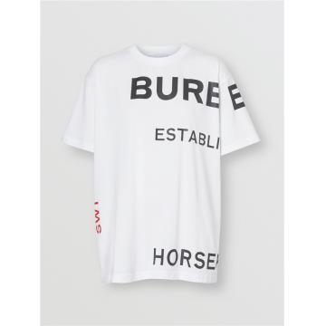 Burberry 80171031 女士 Horseferry 印花棉质宽松 T 恤衫