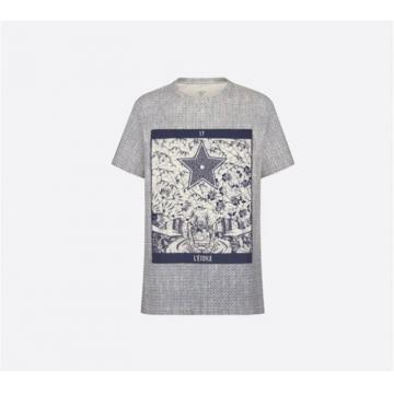 DIOR 013T03WJ437_X0863 女士 FANTAISIE TAROT L’ETOILE 蓝色和白色 T 恤