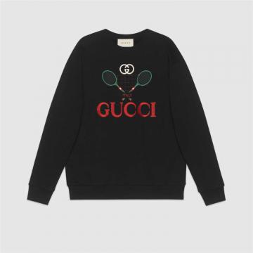 GUCCI 469250 女士 Gucci 网球印花超大造型卫衣