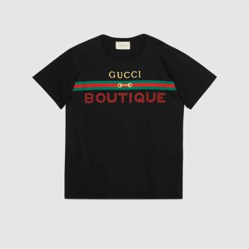 GUCCI 548334 男士 Gucci Boutique 印花超大造型T恤