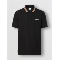 Burberry 80076941 男士标志性条纹装饰珠地网眼布棉质 Polo 衫