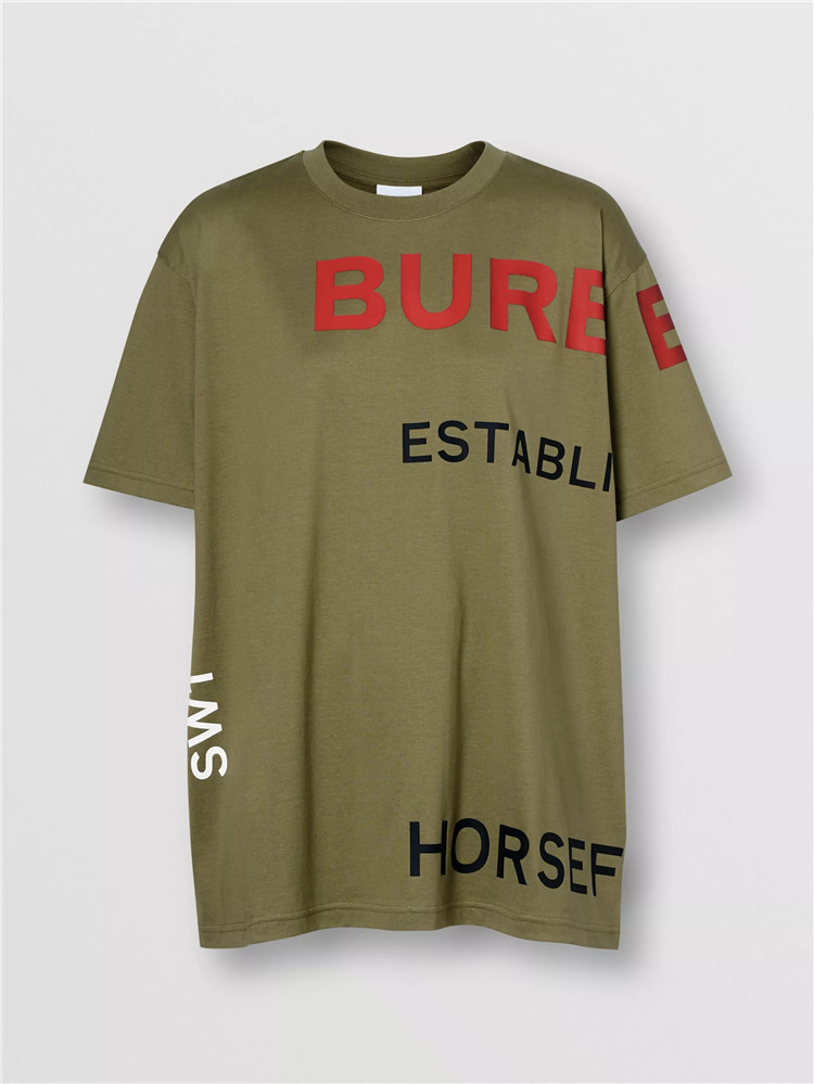 Burberry 80153261 女士 Horseferry 印花棉质宽松 T 恤衫