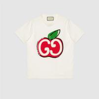 Gucci 580762 女士 GG 苹果印花 T恤