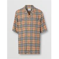 Burberry 80258211 男士短袖 Vintage 格纹斜纹衬衫