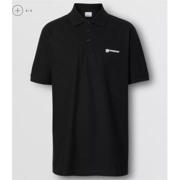 Burberry 80257521 男士地址印花珠地网眼布棉质宽松 Polo 衫