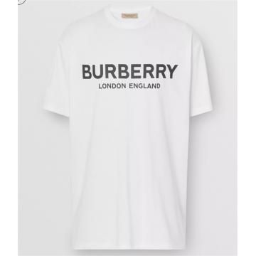 Burberry 80094951 男士徽标印花棉质 T 恤衫