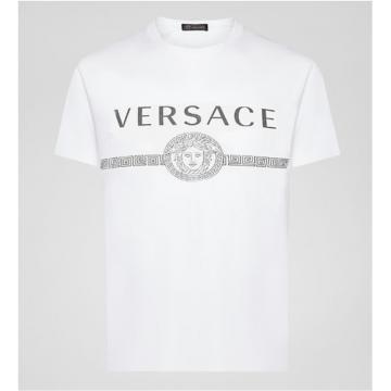 Versace A83159 男士修身版 LOGO 装饰可持续面料 T恤